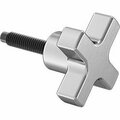 Bsc Preferred Four-Arm Extended-Tip Thumb Screw M6 x 1mm Thread Size 26mm Long 98052A416
